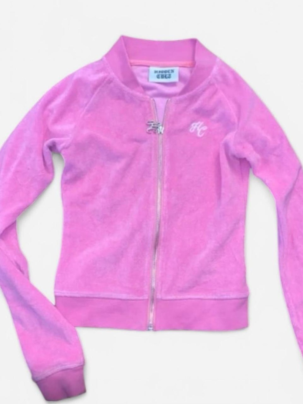Hidden cult taffy pink terry cloth top